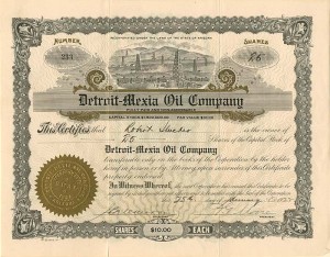 Detroit-Mexia Oil Co. - Stock Certificate